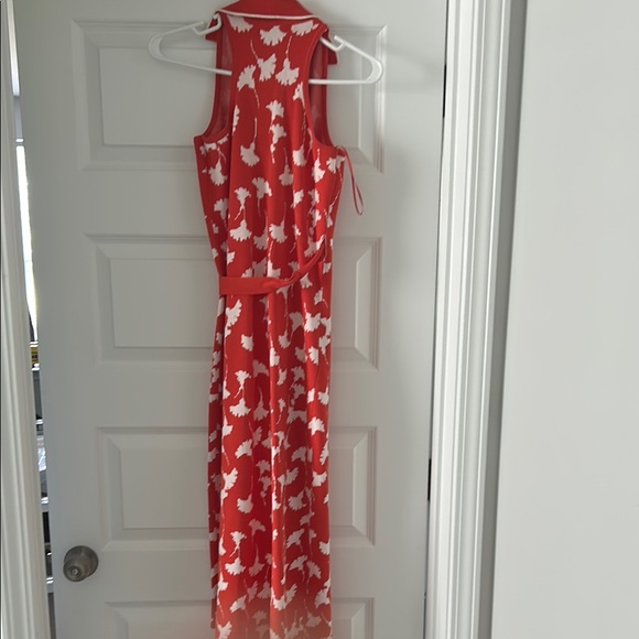 Target X Diane Von Furstenberg Orange and White Sleeveless Wrap Dress - Picture 5 of 5